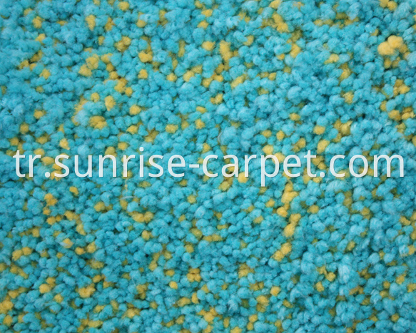 Microfiber Shaggy Rug Yellow and Blue mix Color